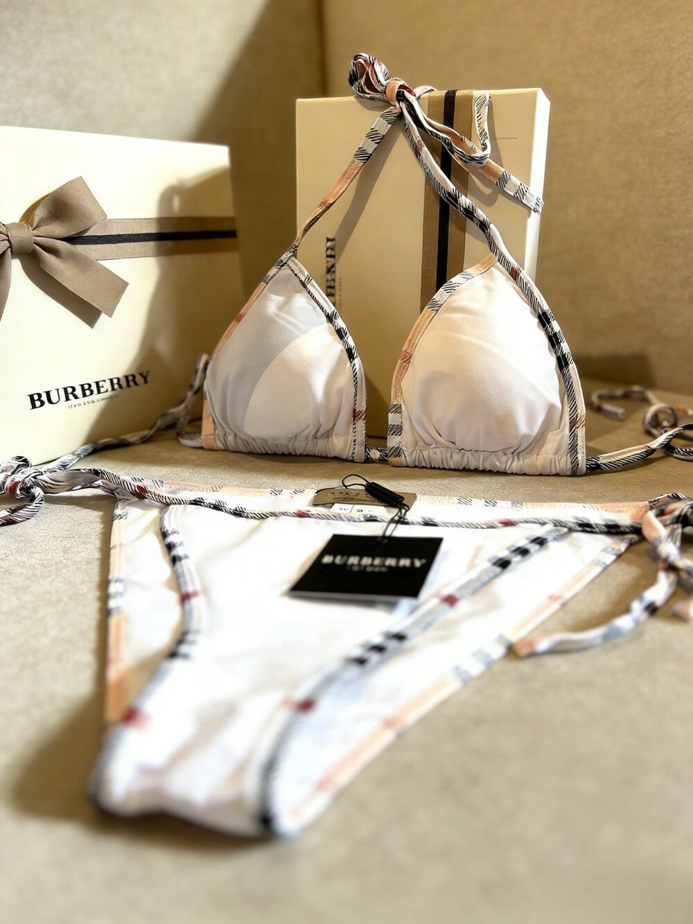 Burberry Check Trim Bikini in Swimwear - Picture 3 of 6